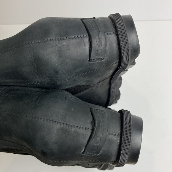 Sorel Joan Of Arctic Wedge II Chelsea Black Leather Booties Platform 10 NL3022 - Picture 6 of 16